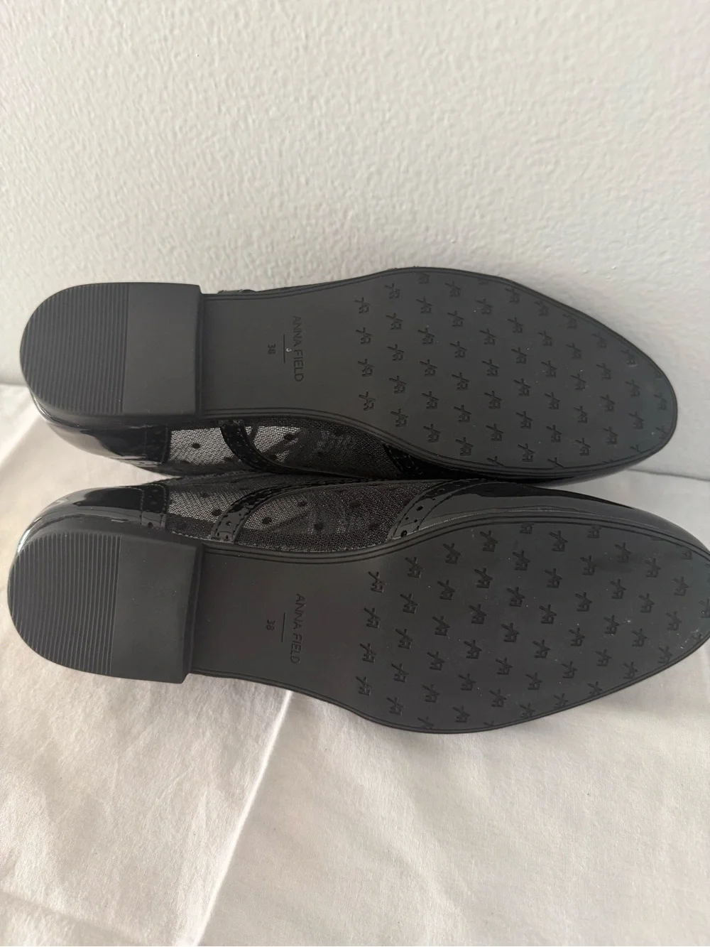 Black Patent Brogue Oxford Flats